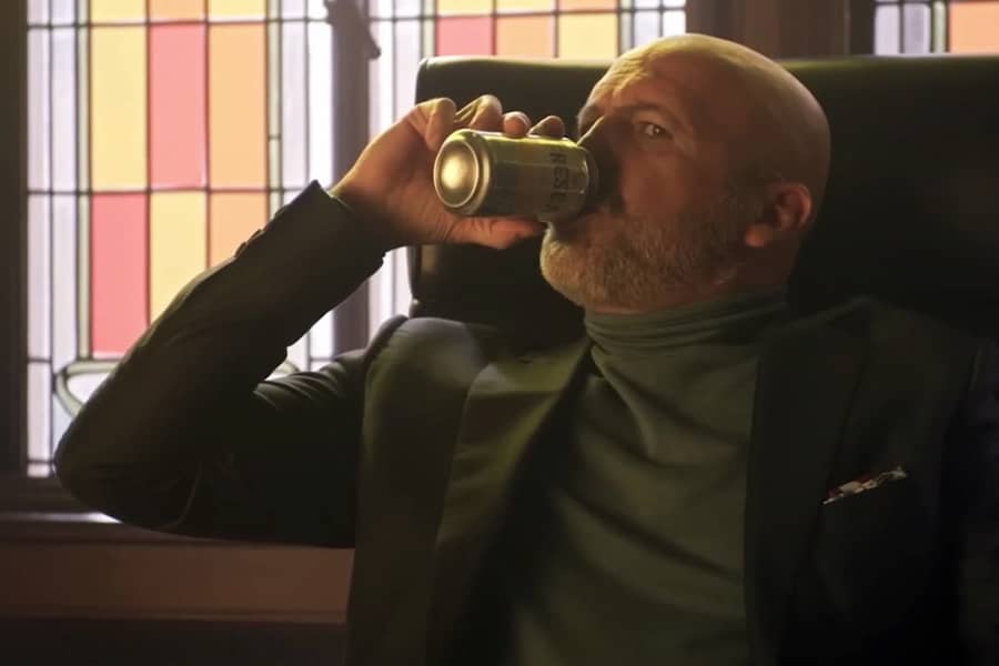 Billy Zane as Alastair Adana drinking a can of Fresca