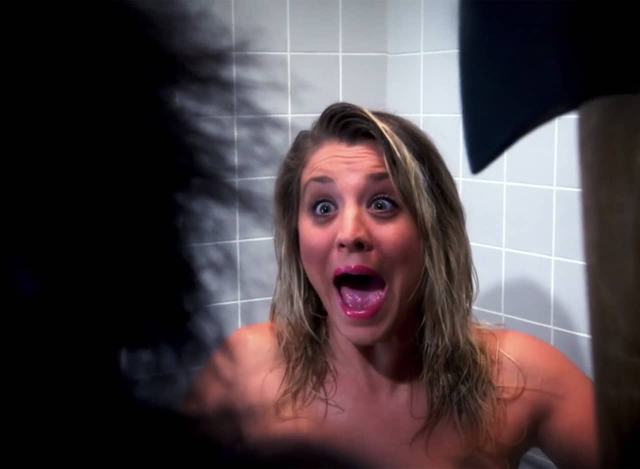 Penny screams in the shower as a gorilla attacks her with an axe