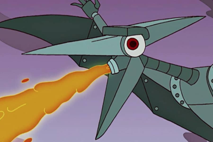 robot pteranodon breathes lava