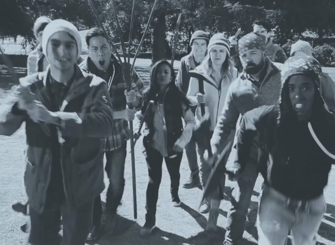 crowd with pitchforks