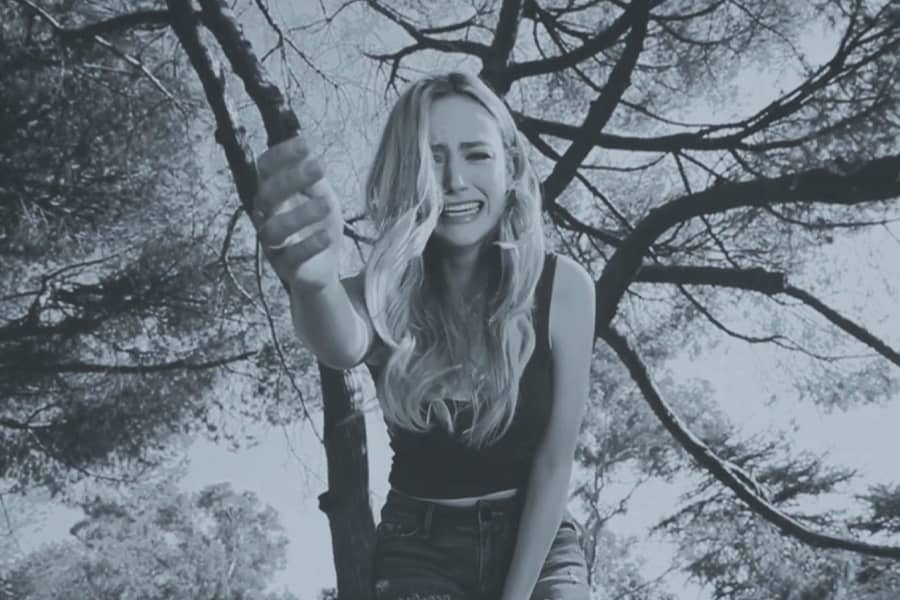 blonde girl crying