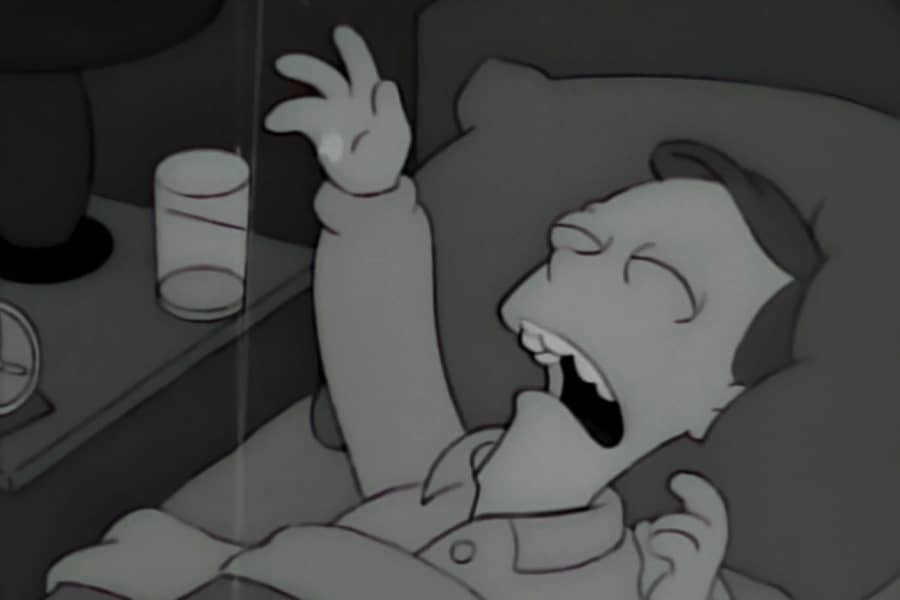 Jimmy having a nightmare in bed