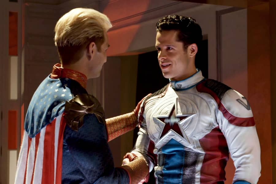 Homelander shaking Supersonic’s hand
