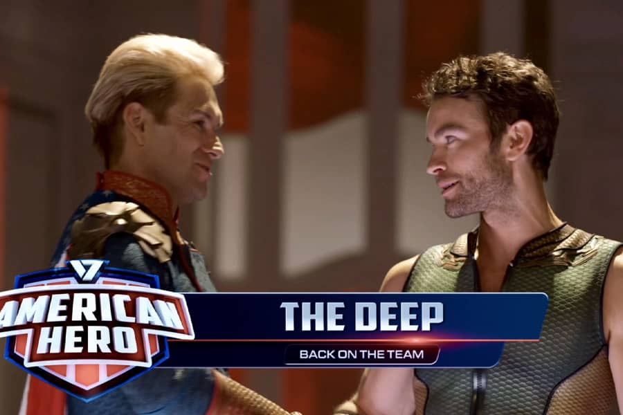Homelander with The Deep who is re-joining The Seven