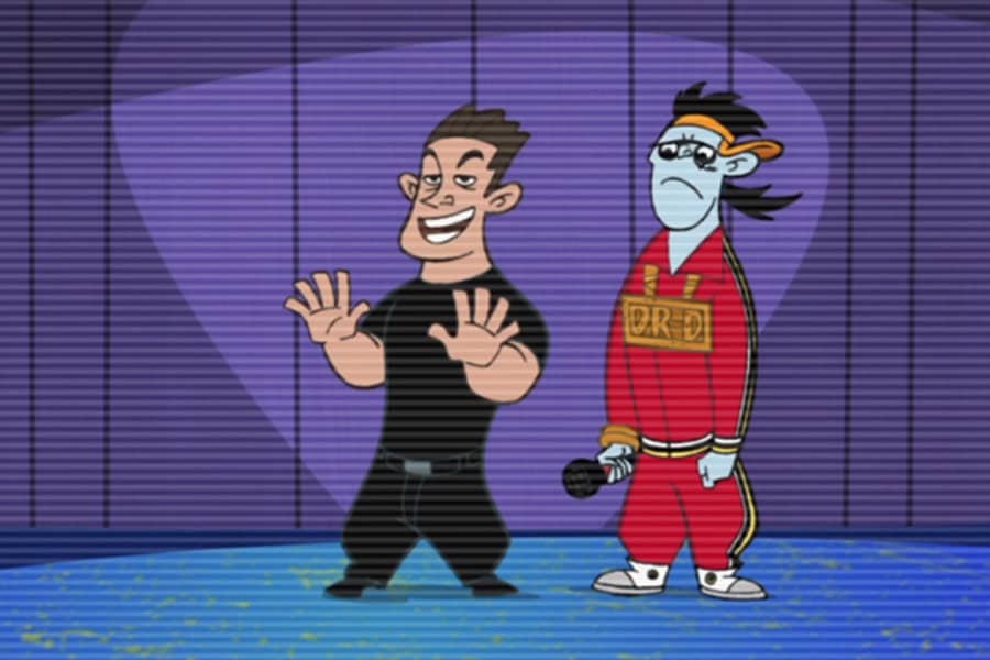 mean judge with a contestant, Dr. Drakken
