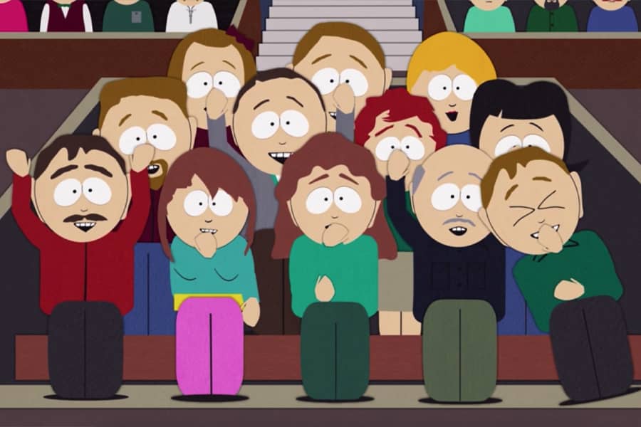 audience laughing