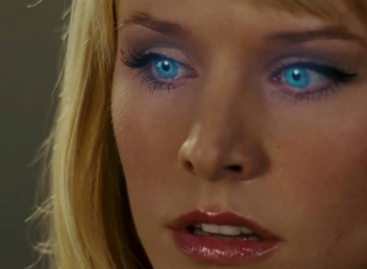 Sarah Marshall eyes glow an unnatural blue