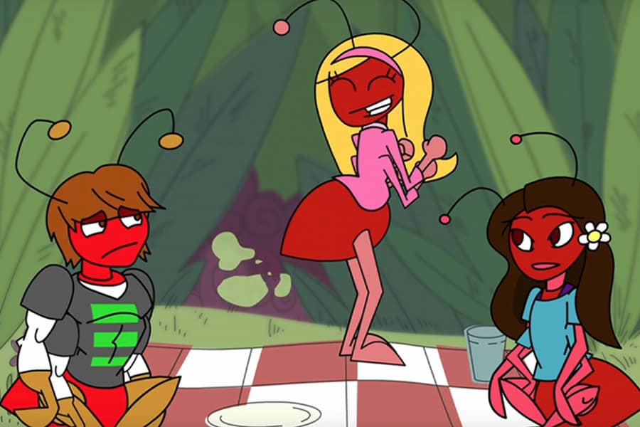 Pimento farting around Sketcher and Asia as they have a picnic