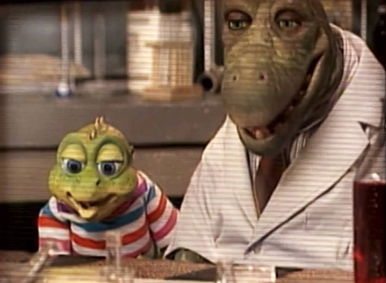 Mister Lizard and Timmy in the lab