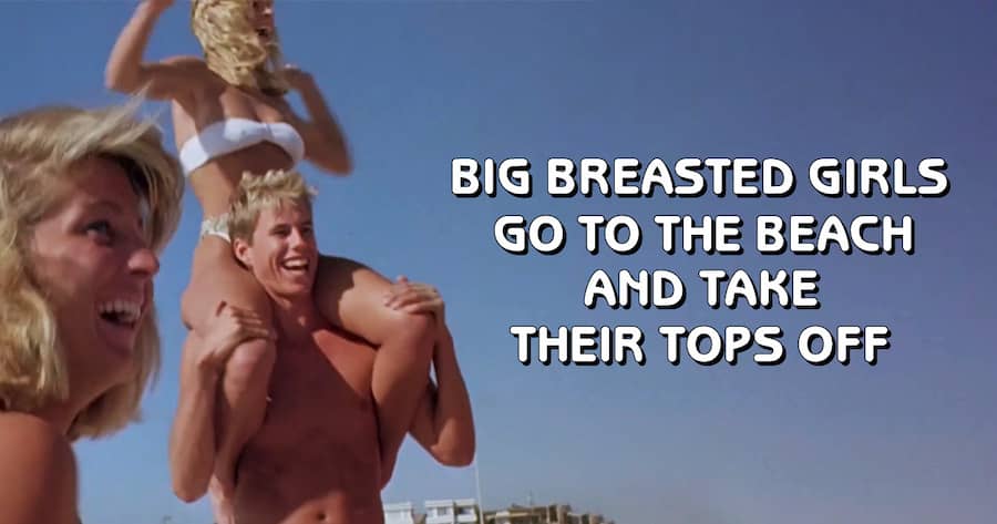 Big Breasted Girls Go to the Beach and Take Their Tops Off