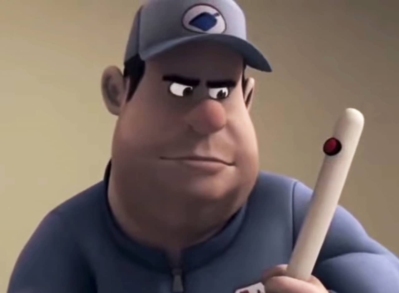 Bionic Janitor with Moppy, a mop with a red button on the handle