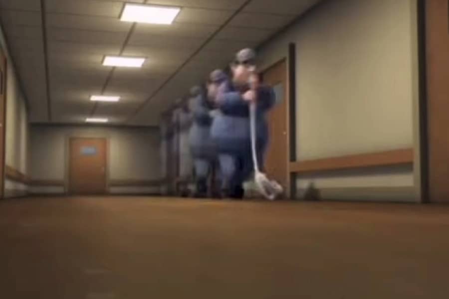 Bionic Janitor mopping super fast