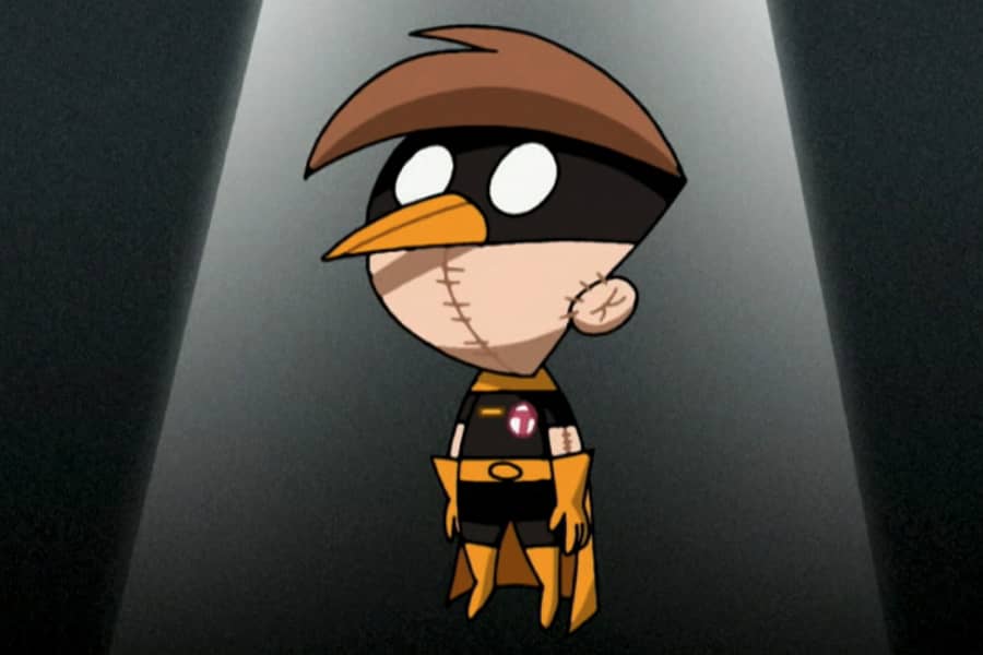 Sparrow superhero uniform on a mannequin