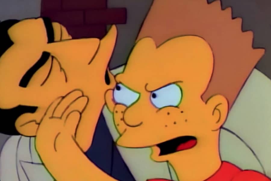 Bart slapping the guy