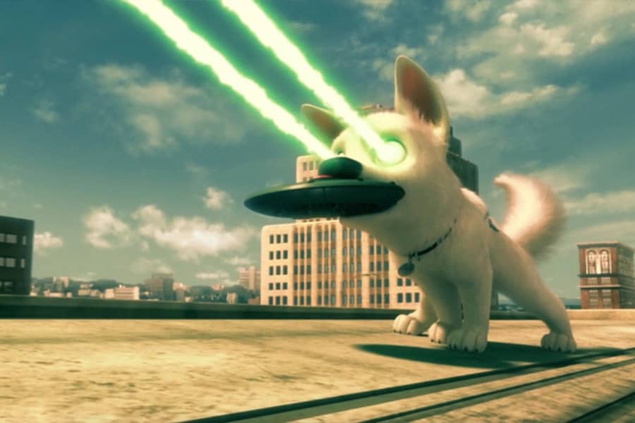 Bolt shoots lasers from his eyes