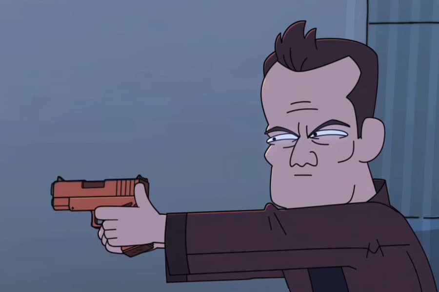 right Jason Bourne pointing his gun