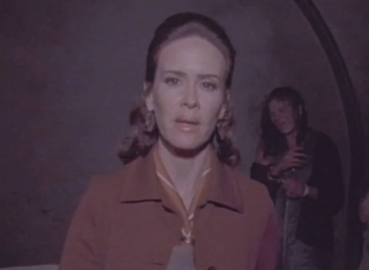 Lana Winters inside the sanitarium