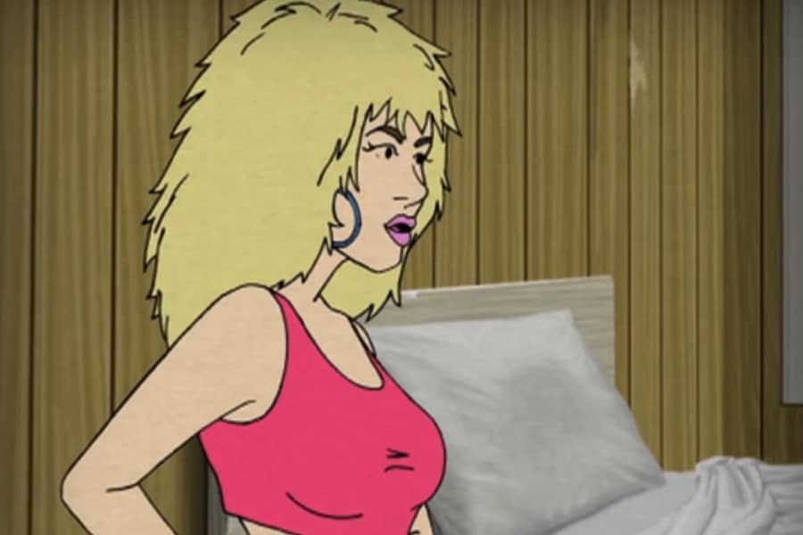 woman in a hotel room