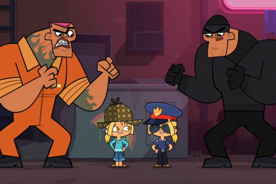 Bridgettes being approached by two huge criminals