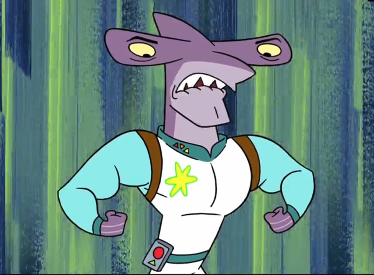 Captain Quasar, who is a reimagined hammerhead shark