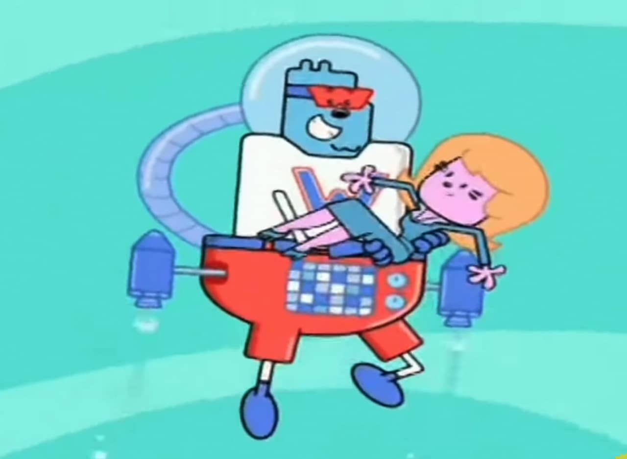 Captain Wonderpants carrying a woman under the sea