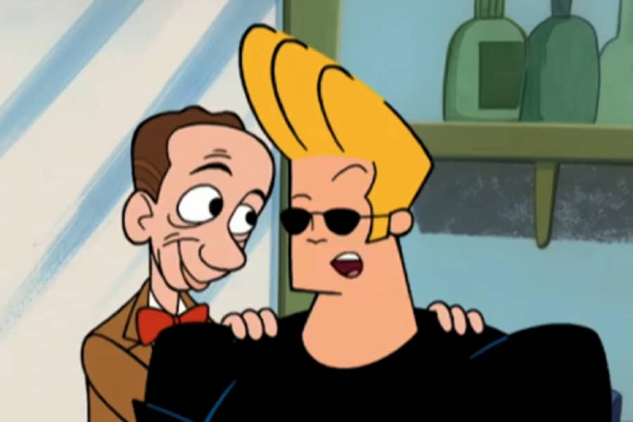 Don Knotts with Johnny Bravo in a salon
