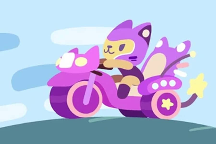 cat on a motorcycle