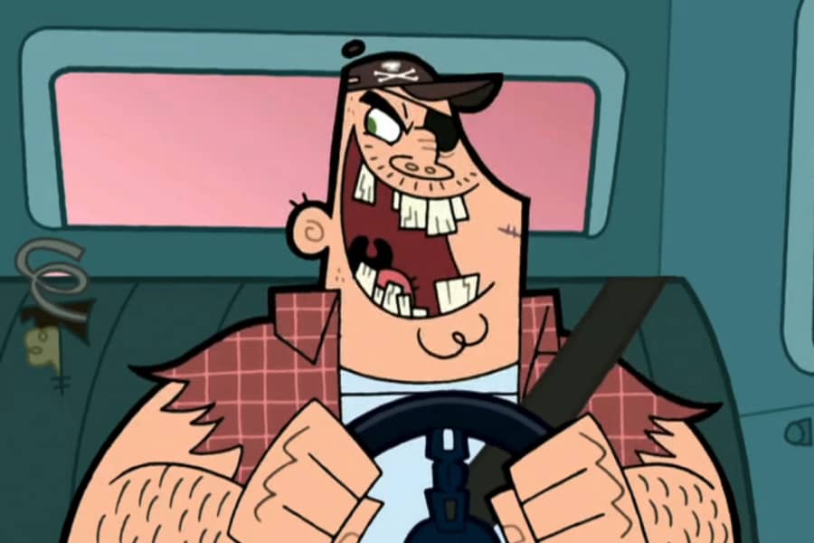 truck driver with nasty teeth and an eye patch
