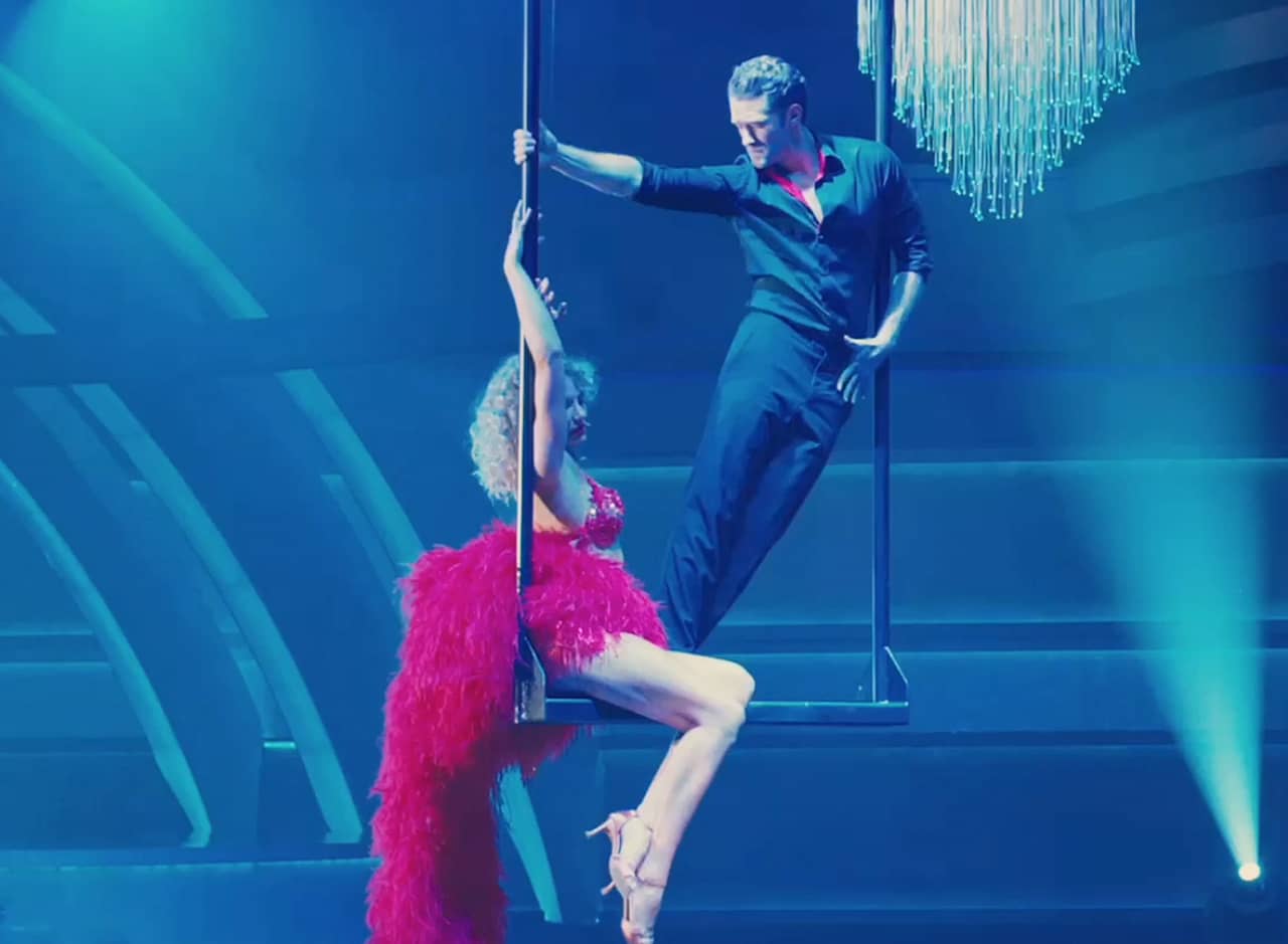 Jules Baxter and Evan Webber making an extrance on a big swing