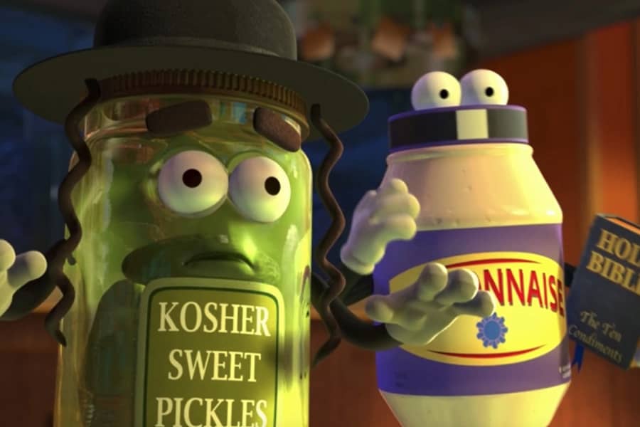 kosher sweet pickles rabbi and mayonnaise priest look concerned