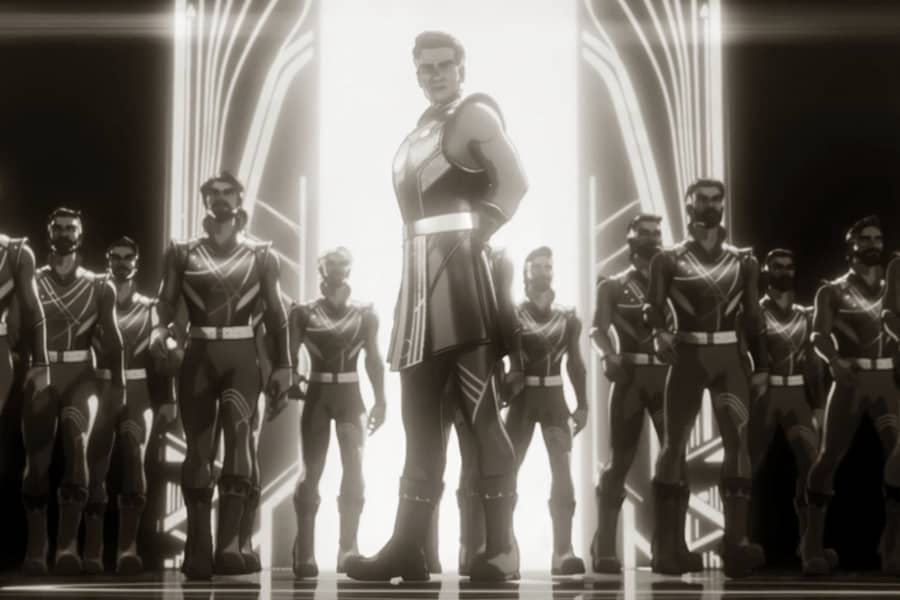 Kingo with backup dancing soldiers