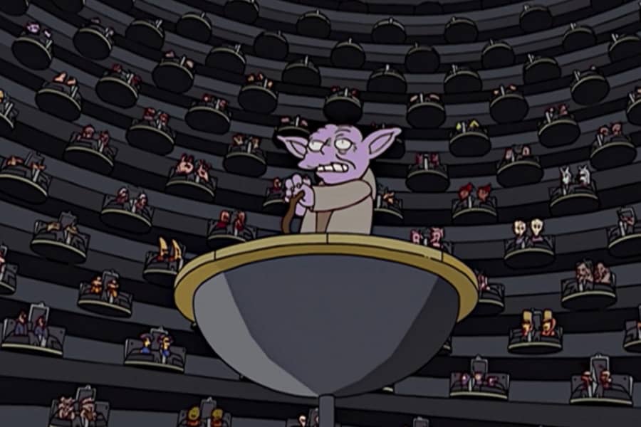 Yoda addresses the senate