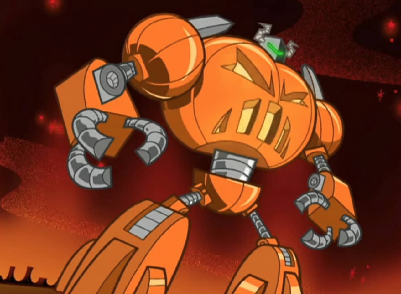 huge pumpkin mecha robot