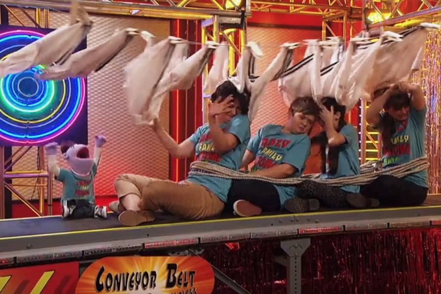the Bernstein family getting hit in the face by a clothesline of underwear