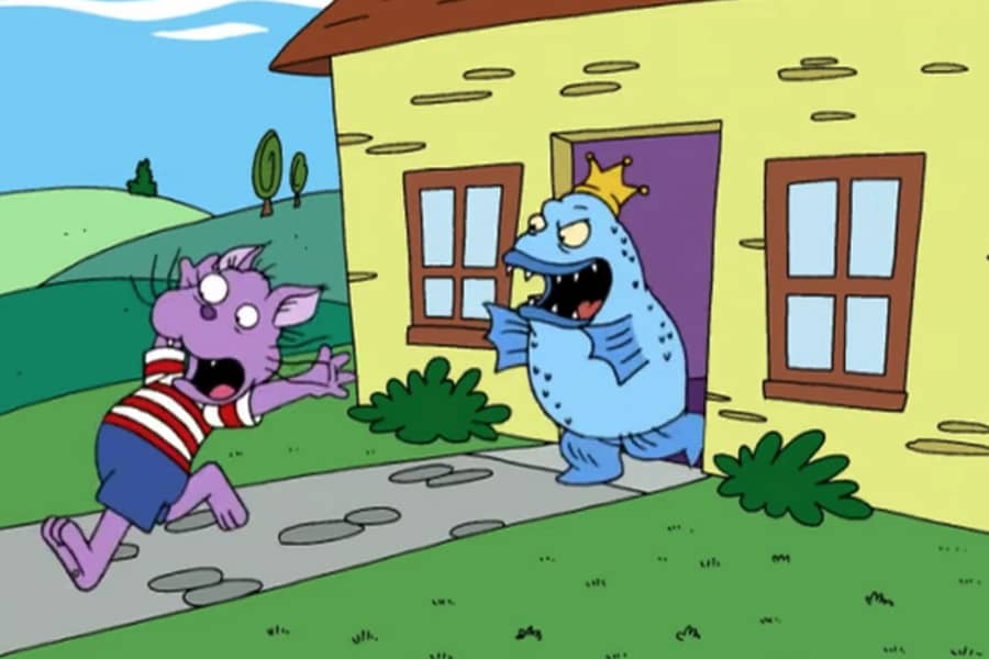 Daggermouth chases Boom Boom out the door