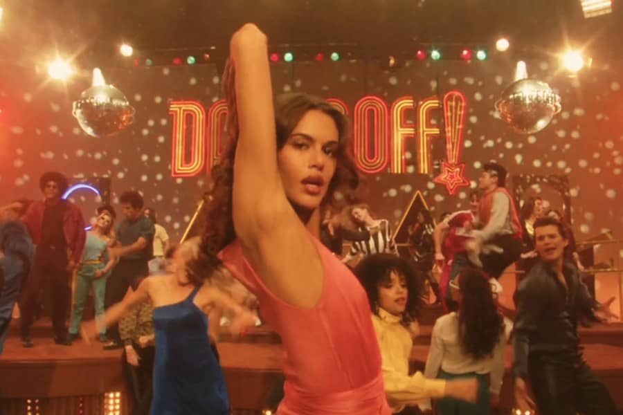 brunette female teen dancing