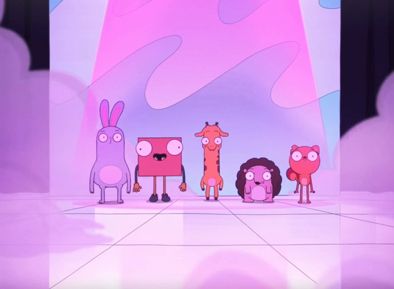 kids standing amongst fog on stage