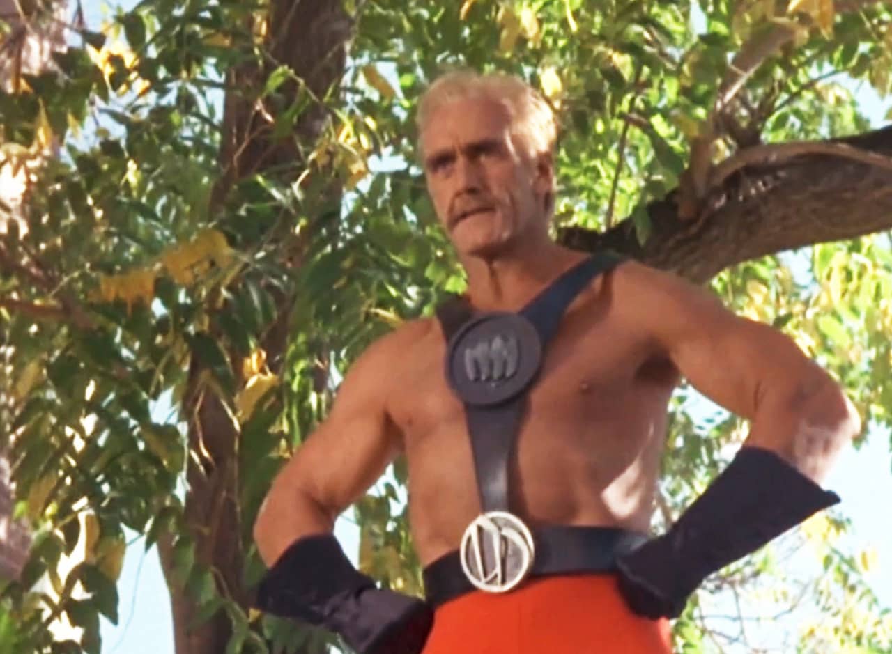 Dave Dragon, a buff dude in a hero costume