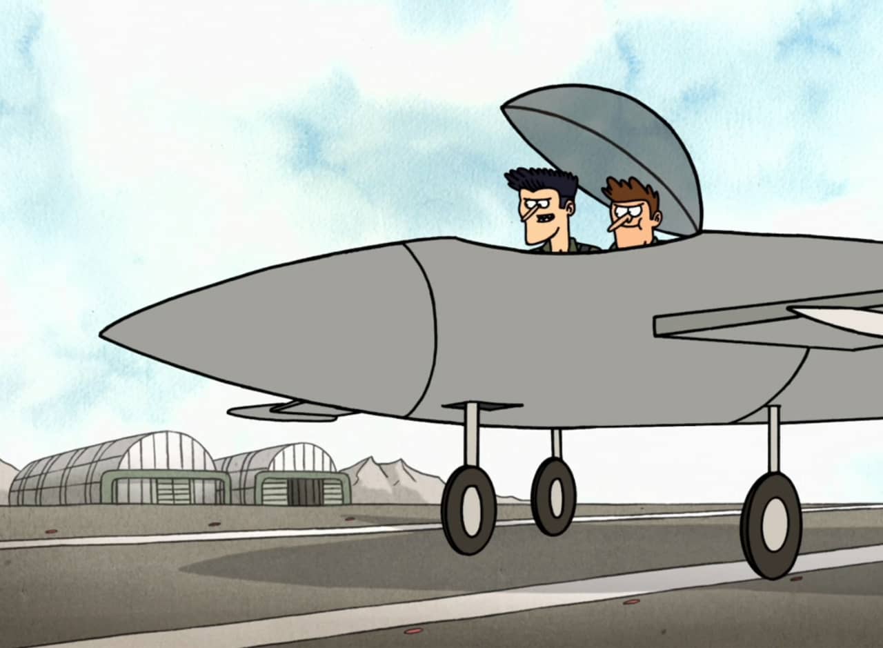 two guys in the cockpit of a fighter jet