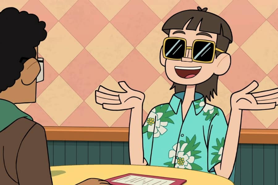 Dirk wearing sunglasses and shrugging