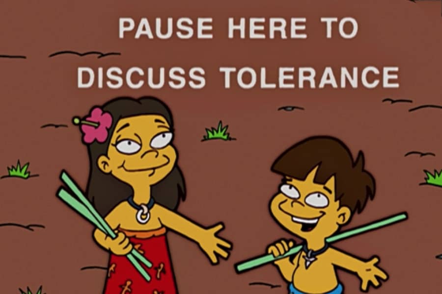 the kids and text: “pause here to discuss tolerance”