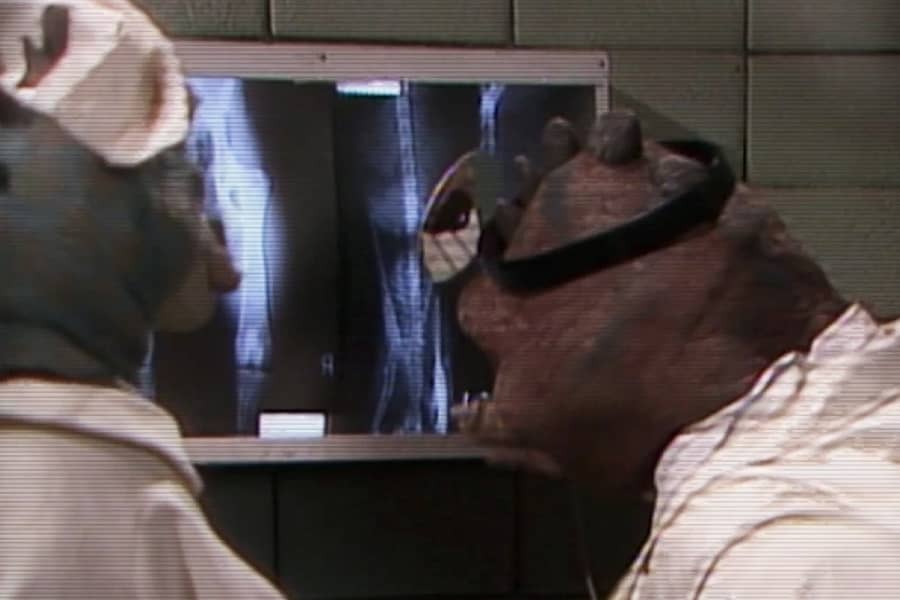 Dr. Kirk Marcus looking at an x-ray