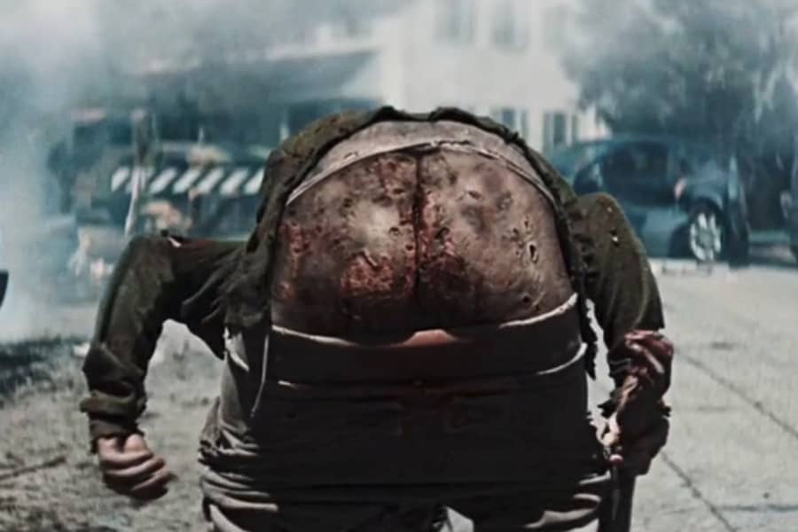 zombie dropping his pants to show his butt