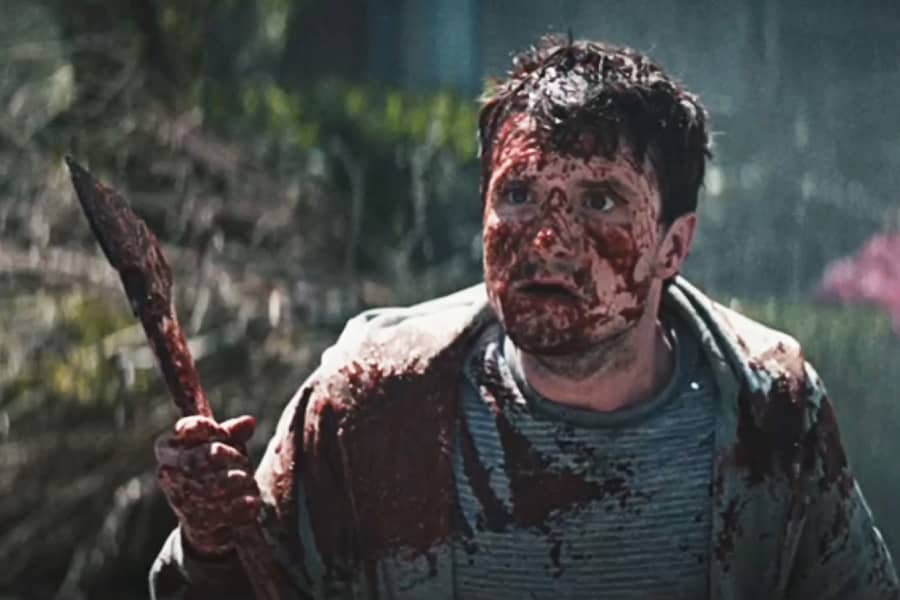 Hutcherson covered in zombie diarrhea