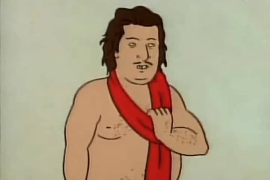 Ebenezer Screw removing his scarf
