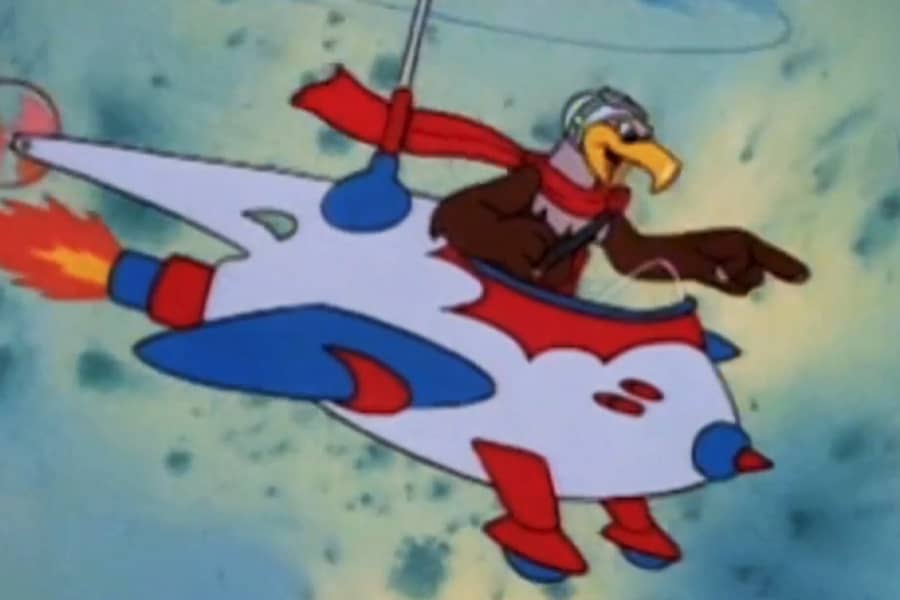 Edgar Eagle flying in the Eagle-copter