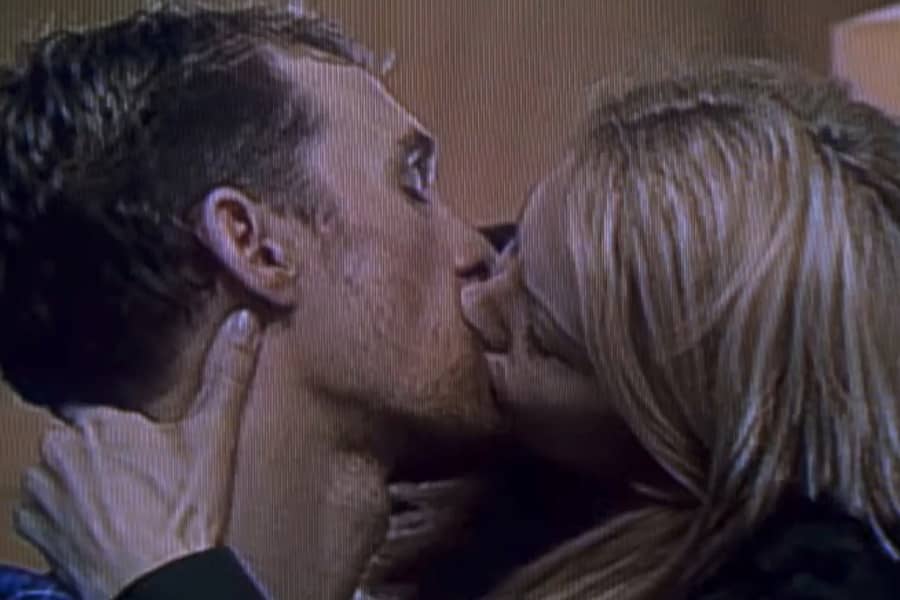 Ed and Shari kissing