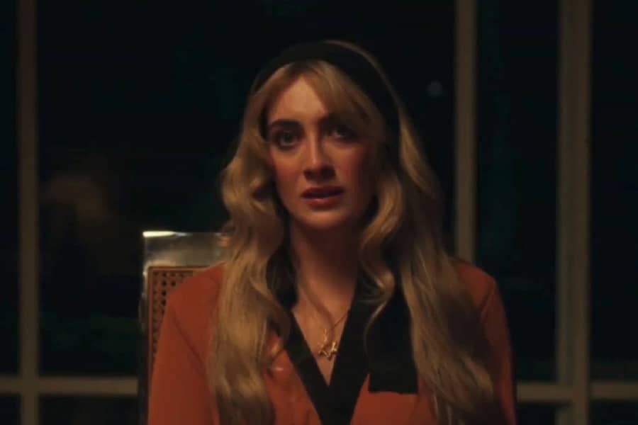 blonde woman looking concerned