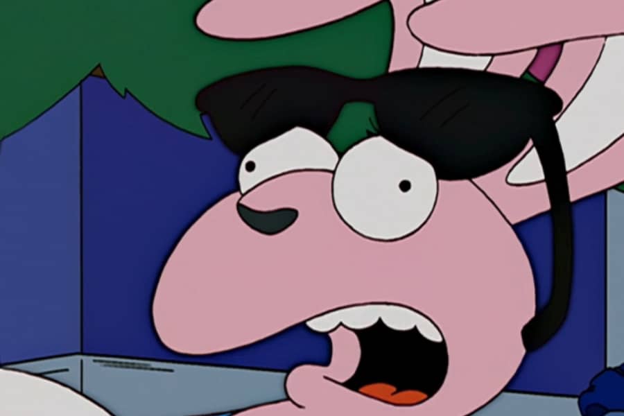 closeup of the Bunny’s surprised face