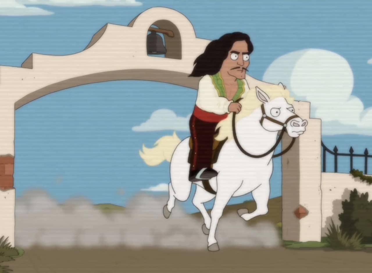 Esteban riding a horse